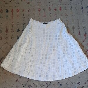 Banana Republic White Eyelet Circle Skirt Small